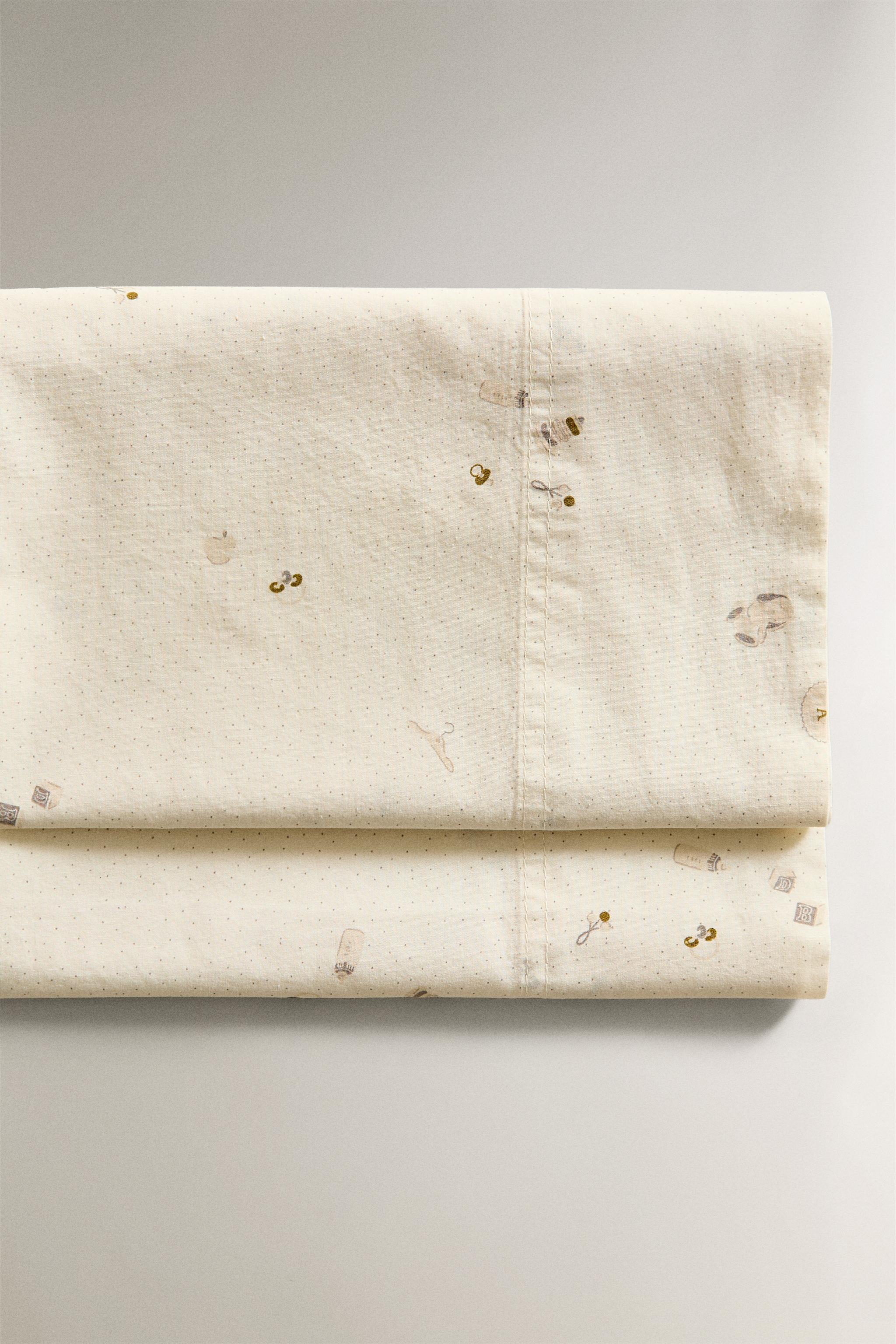 ENSEMBLE DRAPS MINI-LIT BÉBÉ IMPRIMÉ